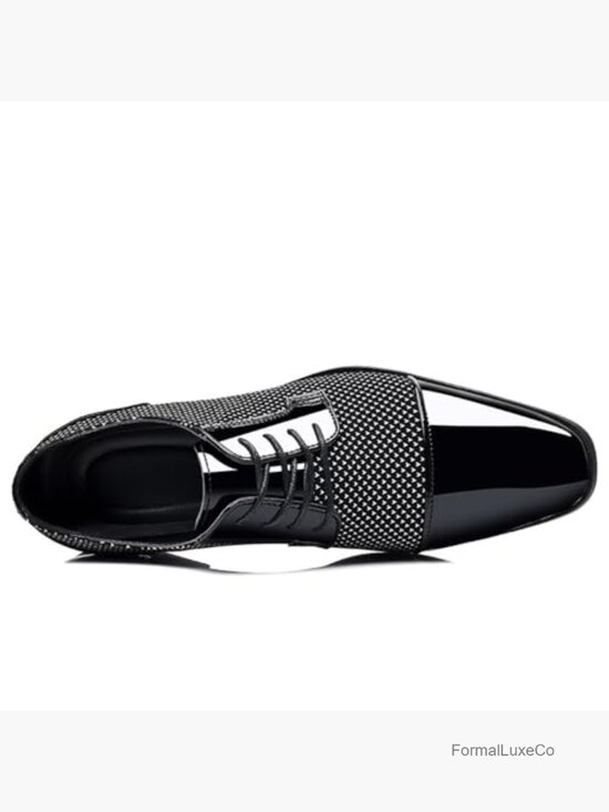 Patent Tuxedo Dress Shoes Classic Lace-up Formal Oxfords Business main image 4